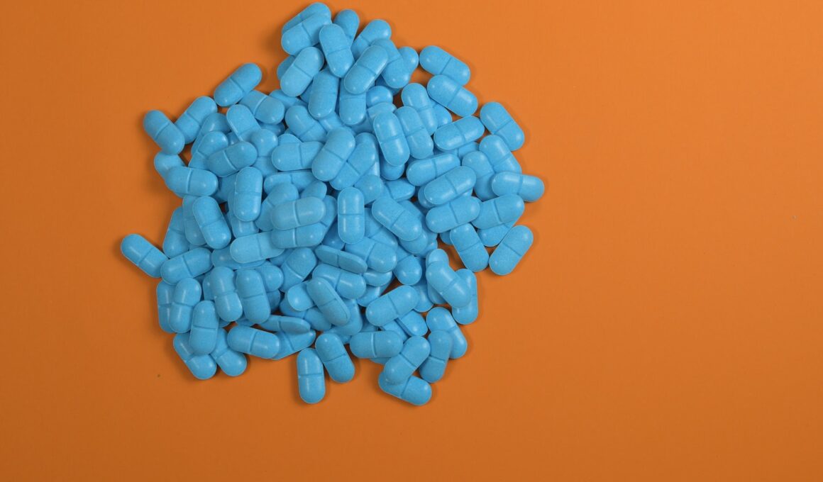 a pile of blue pills